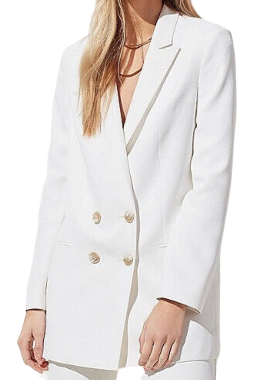 NEW EXPRESS WHITE TEXTURED DOUBLE BREASTED BOYFRIEND BLAZER JACKET SIZE XL